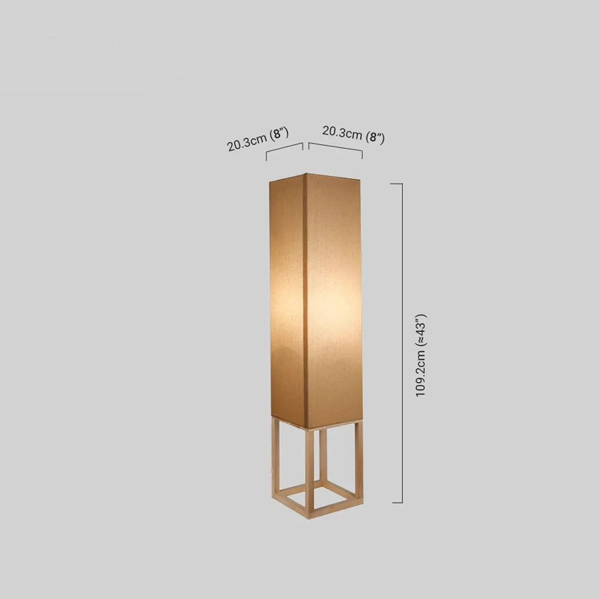 Modern Stehlampe LED Rechteckig Holz/Stoff Braun Wohnzimmer