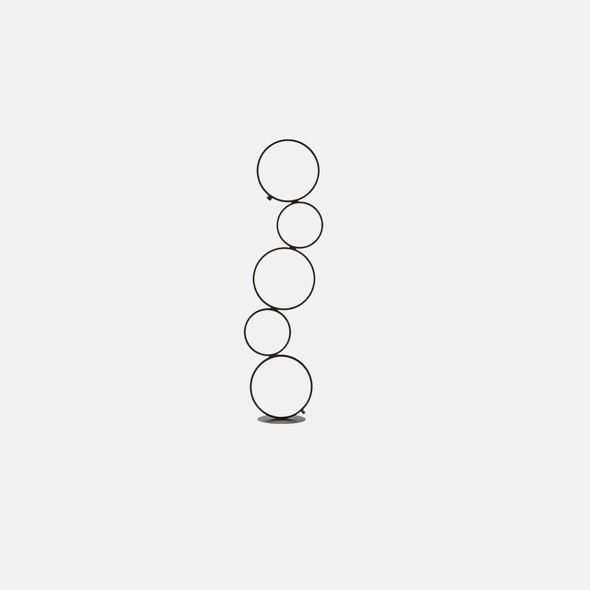 Minimalistische Stehlampe Schwarz Metall Silicagel Ring Wohnzimmer