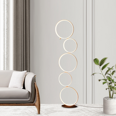 Minimalistische Stehlampe Weiß Metall Silicagel Ring Wohnzimmer