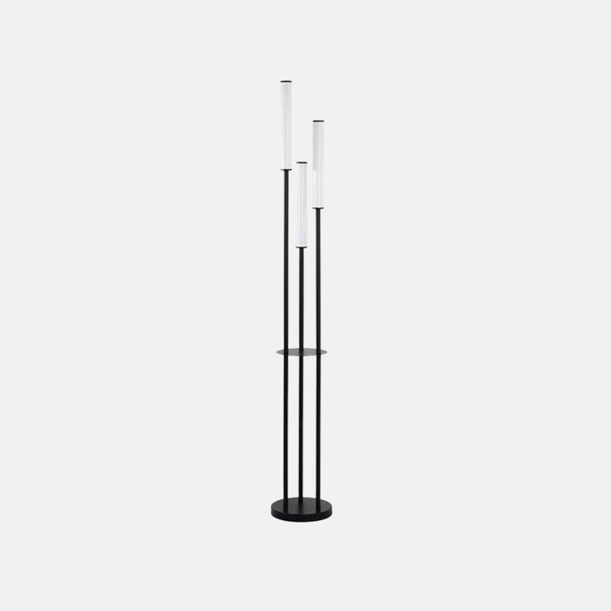 Moderne Stehlampe Schwarz Metall Geradlinig Schlafzimmer