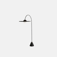Nordic Stehleuchte LED Rund Schwarz Metall Wohnzimmer