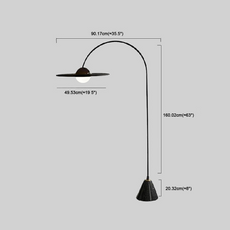 Nordic Stehleuchte LED Rund Schwarz Metall Wohnzimmer