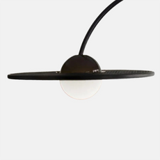 Nordic Stehleuchte LED Rund Schwarz Metall Wohnzimmer