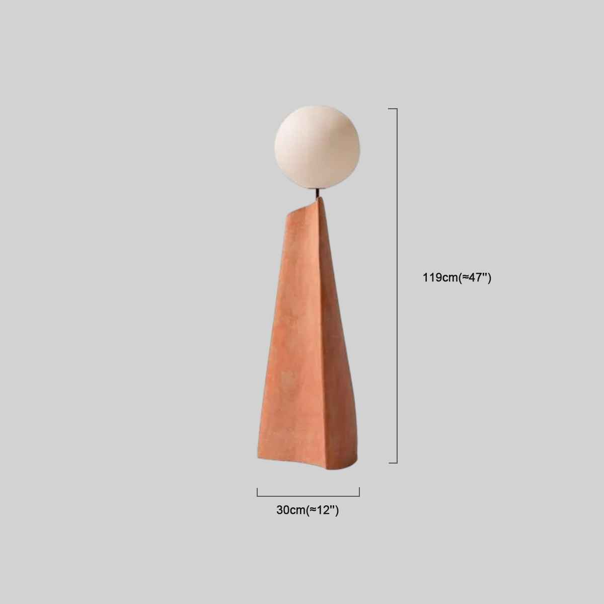 Nordic Stehlampe LED Dreieck Rot Glas/Metall Schlafzimmer