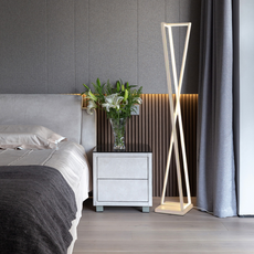 Modern Stehleuchte LED Linear Weiß Metall Schlafzimmer