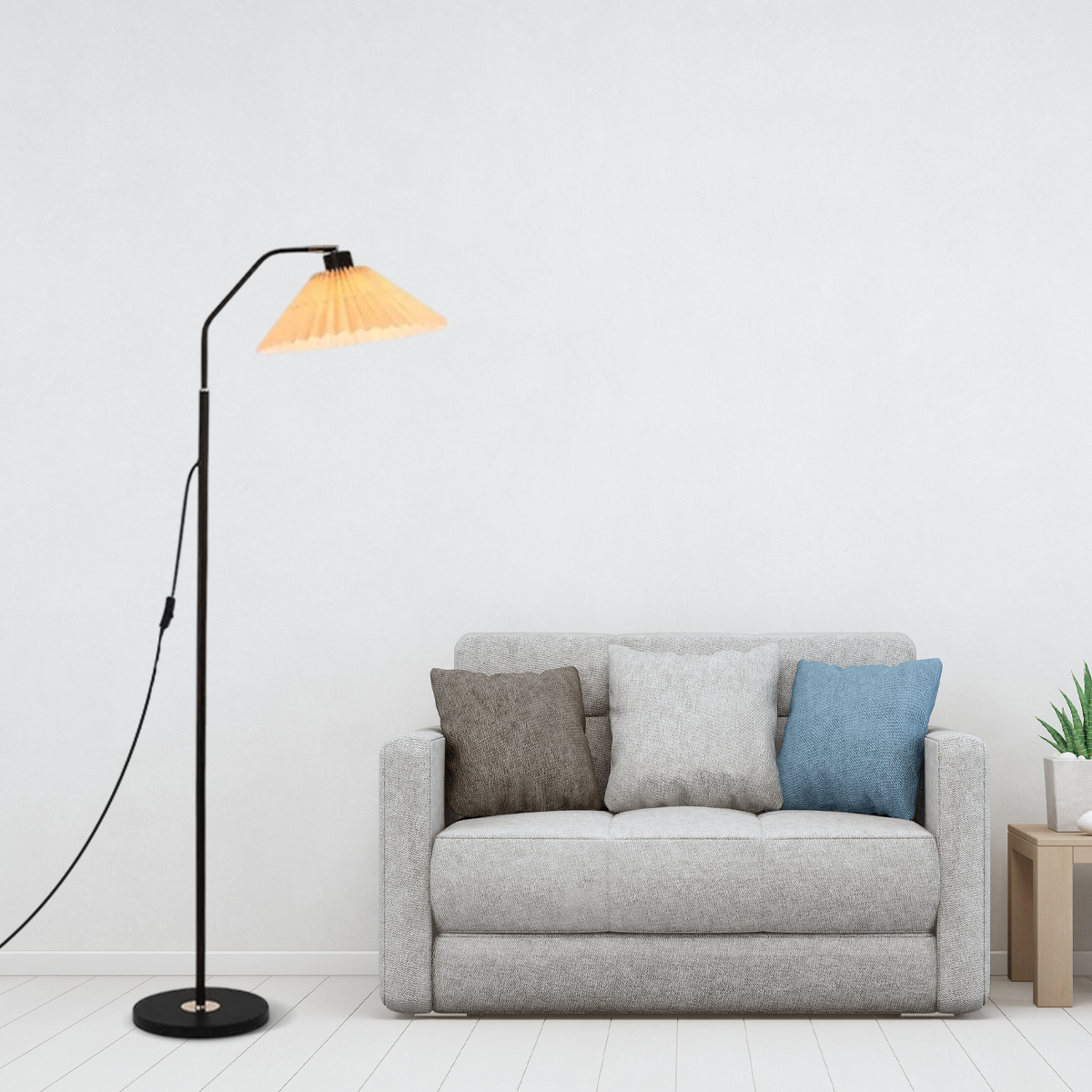 Minimalistisch Stehleuchte LED Kappenförmig Metall Wohnzimmer