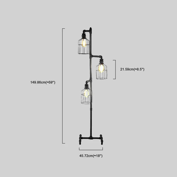 Schwarze Stehlampe für Wohnzimmer