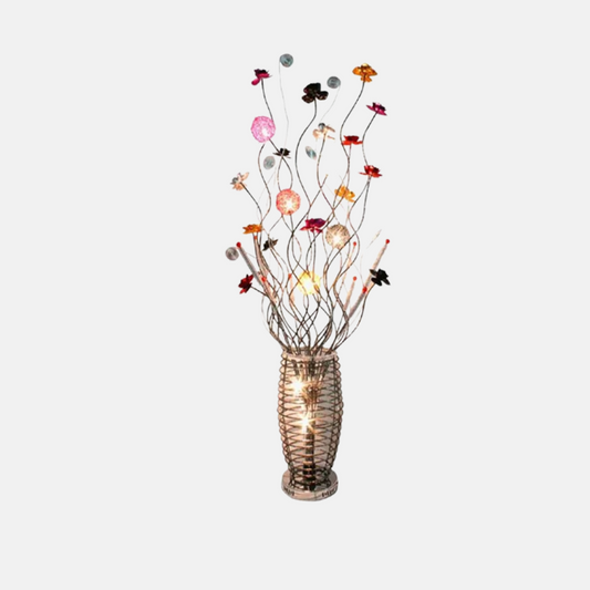 Art Deco Stehleuchte LED Blumenvase Bunt Metall Wohnzimmer