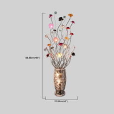 Art Deco Stehleuchte LED Blumenvase Bunt Metall Wohnzimmer