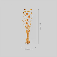 Art Deco Stehleuchte LED Blumenvase Gelb Metall Wohnzimmer