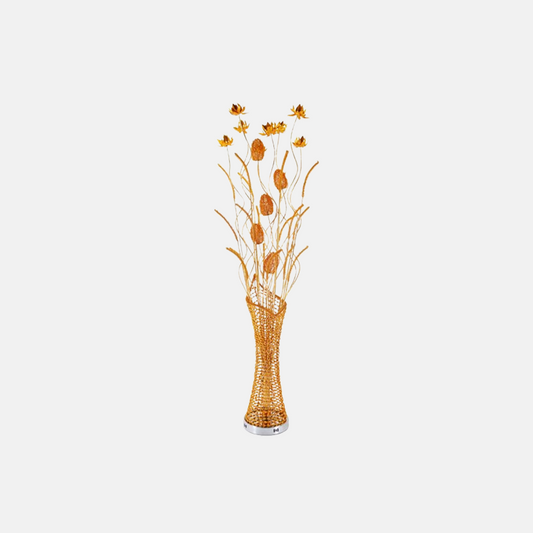 Art Deco Stehleuchte LED Blumenvase Gelb Metall Wohnzimmer