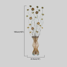 Art Deco Stehleuchte LED Blumenvase Gold Metall Wohnzimmer