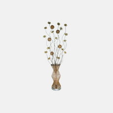 Art Deco Stehleuchte LED Blumenvase Gold Metall Wohnzimmer