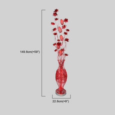Art Deco Stehleuchte LED Blumenvase Rot Metall Wohnzimmer