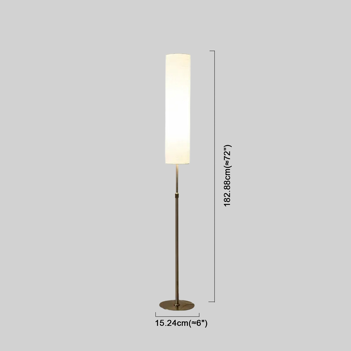 Minimalistische Stehleuchte Weiß Metall Zylindrisch Wohnzimmer
