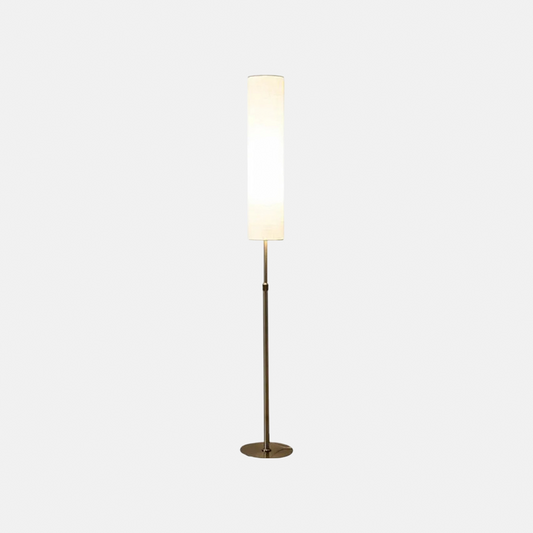 Minimalistische Stehleuchte Weiß Metall Zylindrisch Wohnzimmer