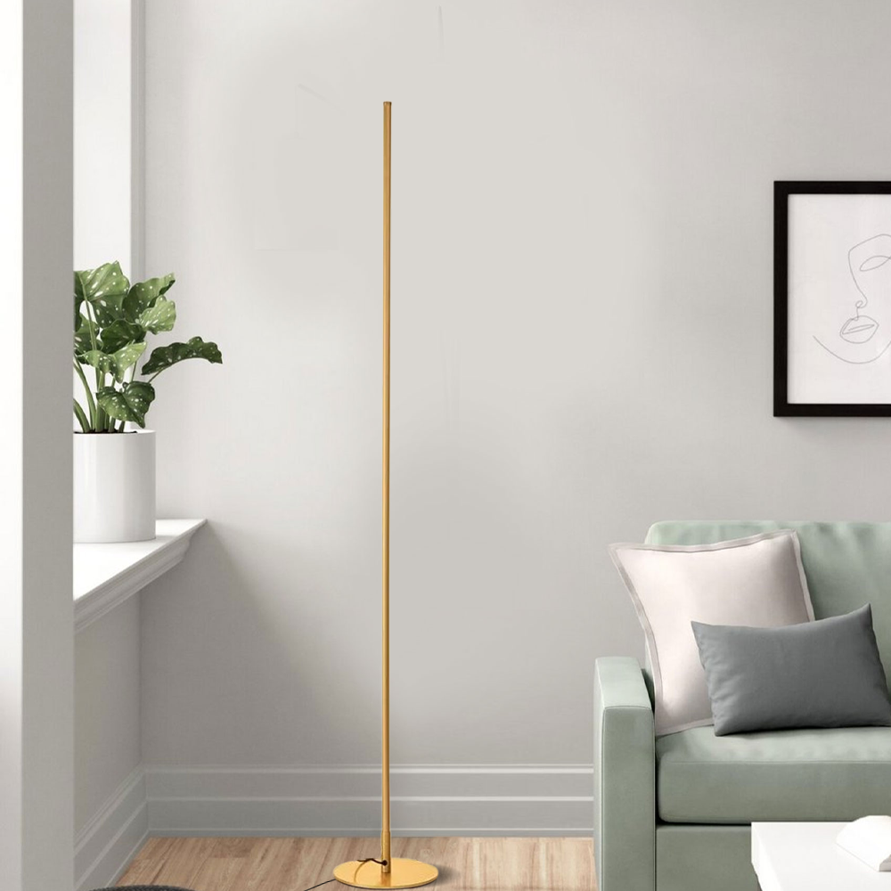 Moderne Stehleuchte Schwarz Metall Acryl Linear Wohnzimmer