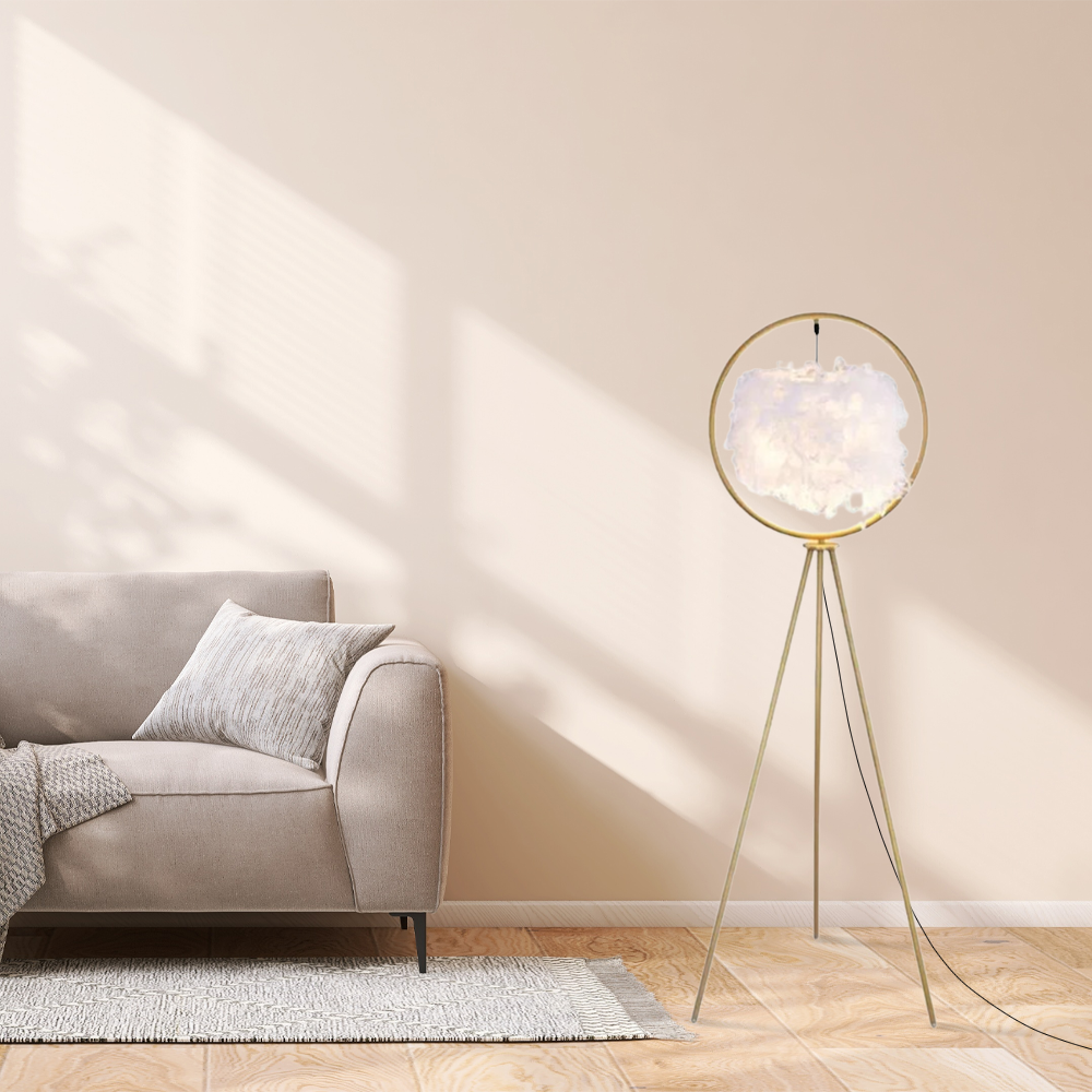 LED Ring Stehleuchte eignet sich für das Wohnzimmer