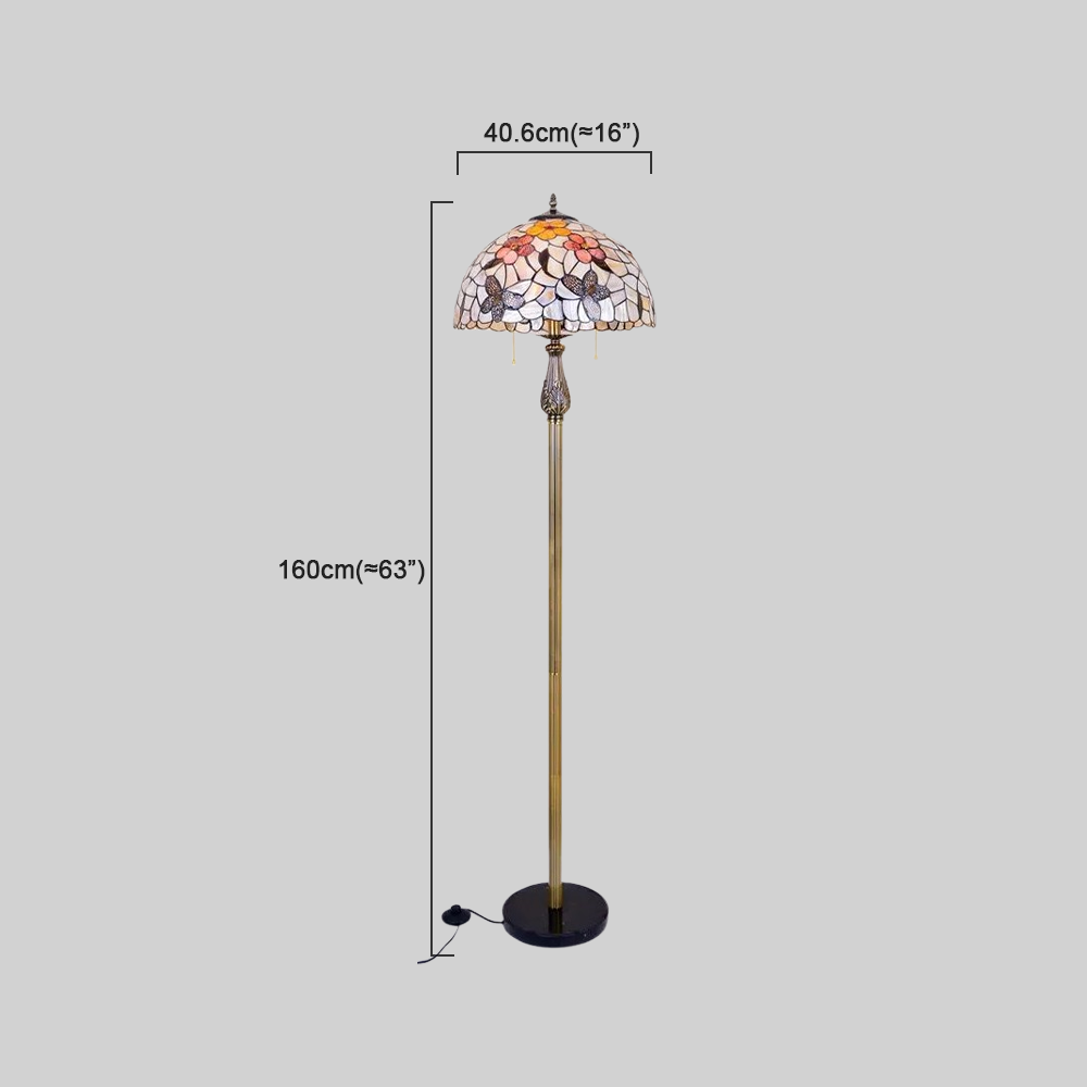 Vintage Stehleuchte LED Metall/Glas Wohn/Schlafzimmer