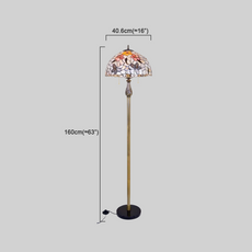 Vintage Stehleuchte LED Metall/Glas Wohn/Schlafzimmer