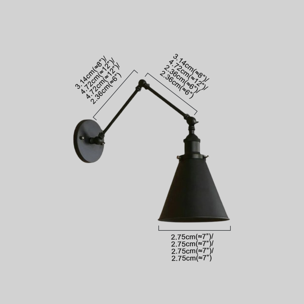 Industriell Wandlampe LED Kuppel Schwarz Wohnzimmer