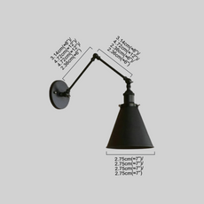 Industriell Wandlampe LED Kuppel Schwarz Wohnzimmer