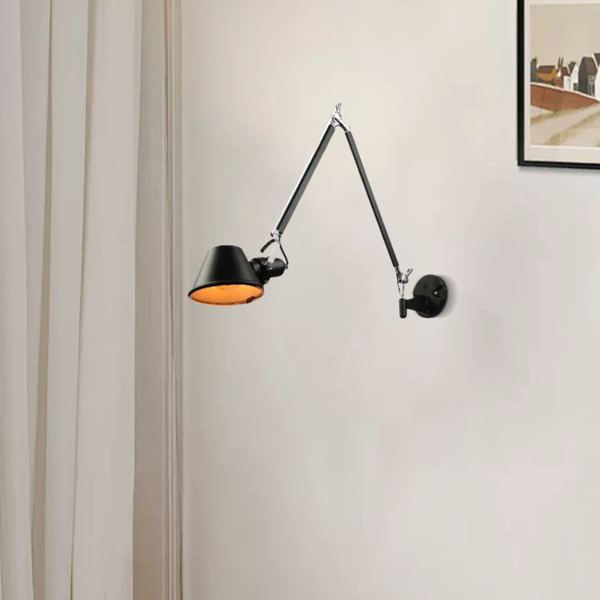 Modern Wandlampe Metall Schwarz Wohnzimmer