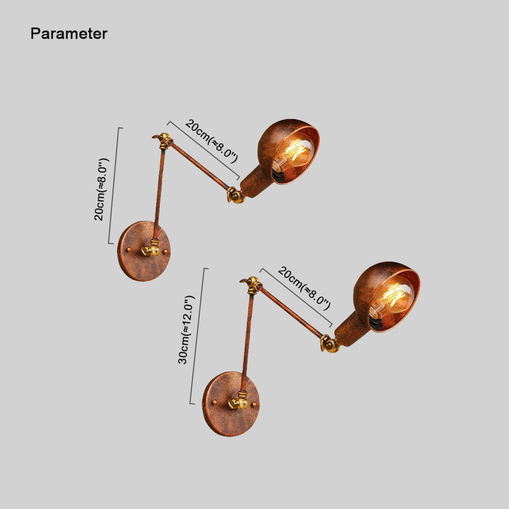 Modern Wandlampe Metall Rust Wohnzimmer