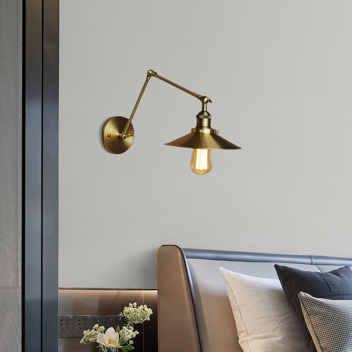 Vintage Wandleuchte LED Metall kupfer Schlaf/Wohnzimmer