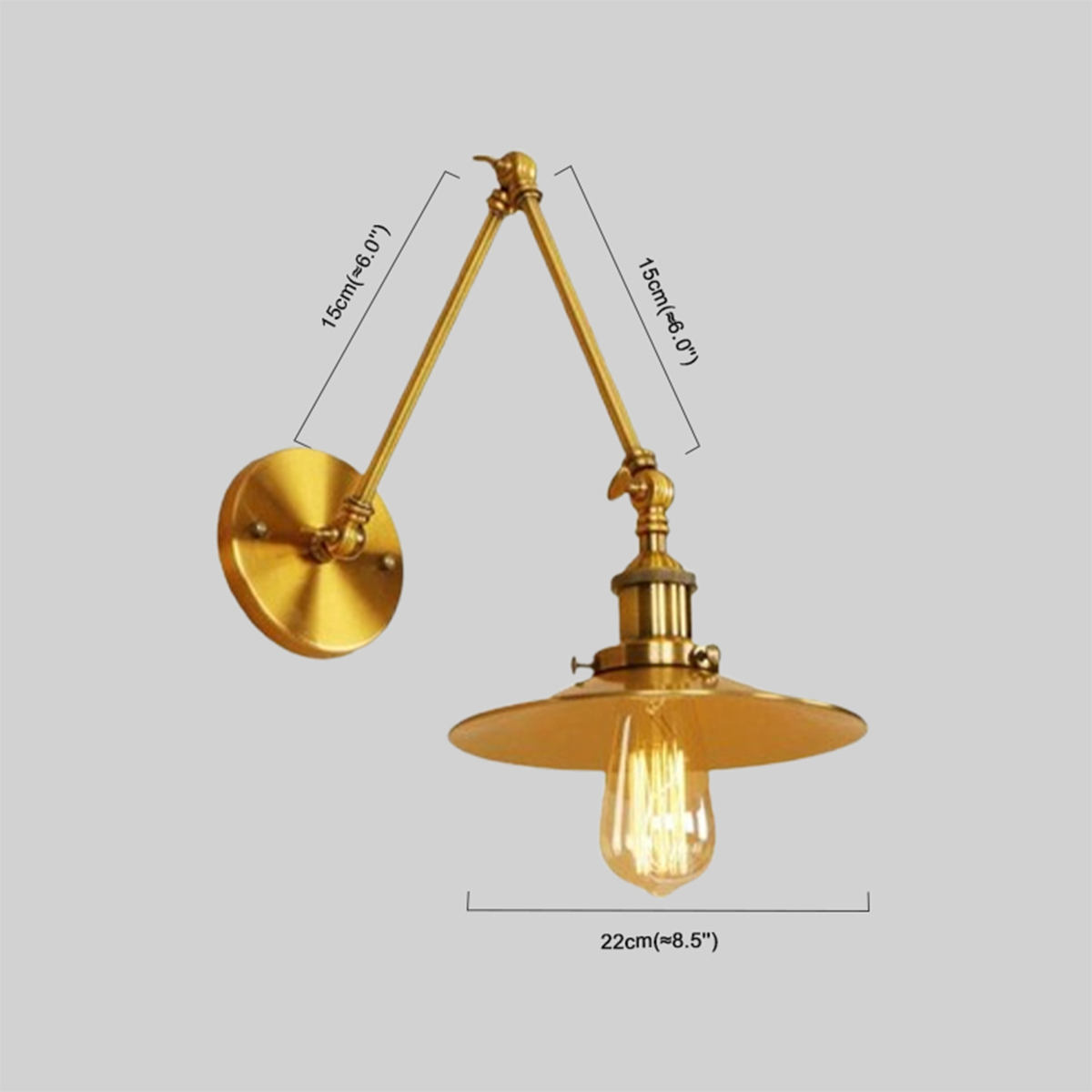 Vintage Wandleuchte LED Metall Messing Schlaf/Wohnzimmer