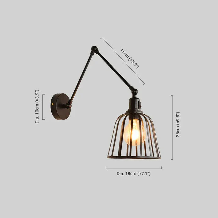 Industriell Metall Laterne Schwarz Wandlampe Esszimmer