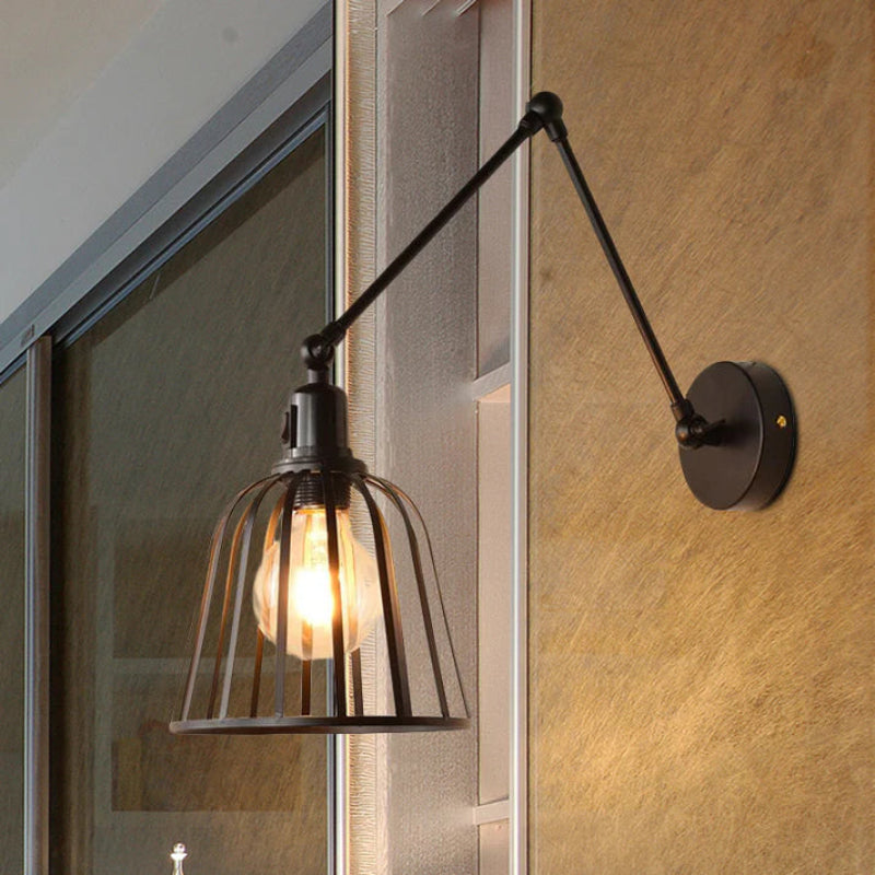 Industriell Metall Laterne Schwarz Wandlampe Esszimmer