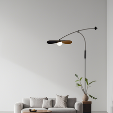 Art Deco Wandlampe LED Bogen Metall Schwarz Wohnzimmer