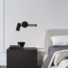 Modern Wandleuchte LED Metall Zylindrisch Schwarz Schlafzimmer