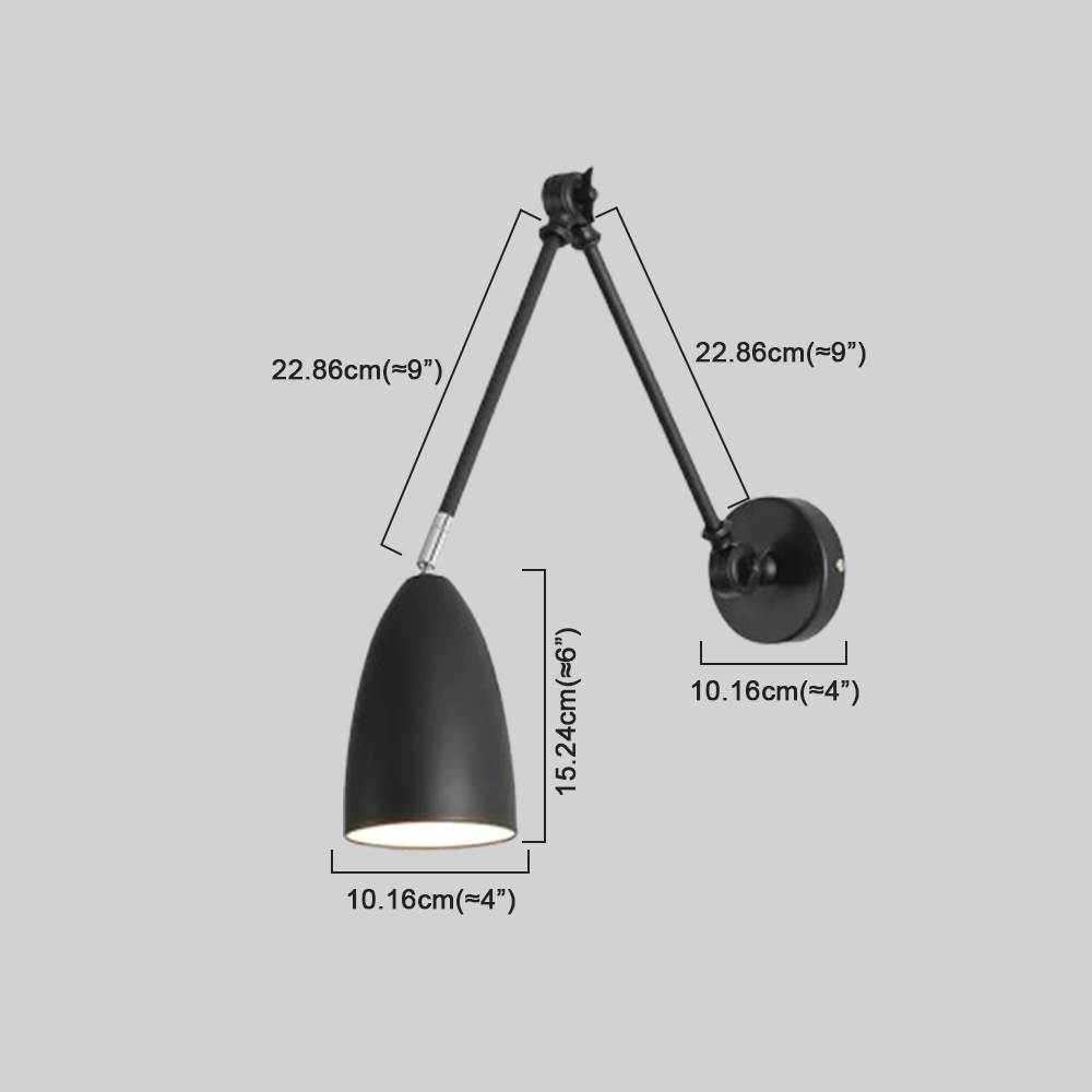  Industriestil Wandleuchte LED Verstellbar Metall Schwarz Wohnzimmer