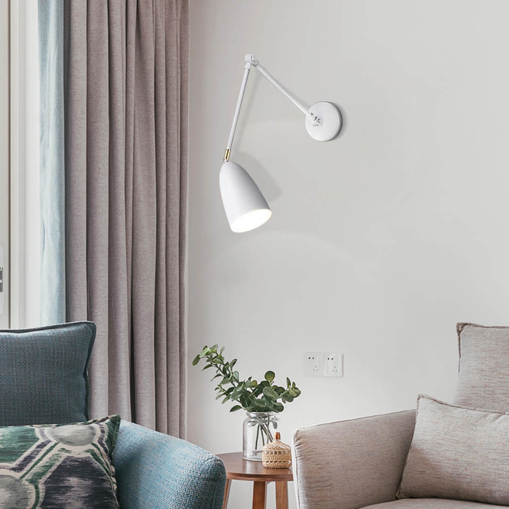  Industriestil Wandleuchte LED Verstellbar Metall Schwarz Wohnzimmer