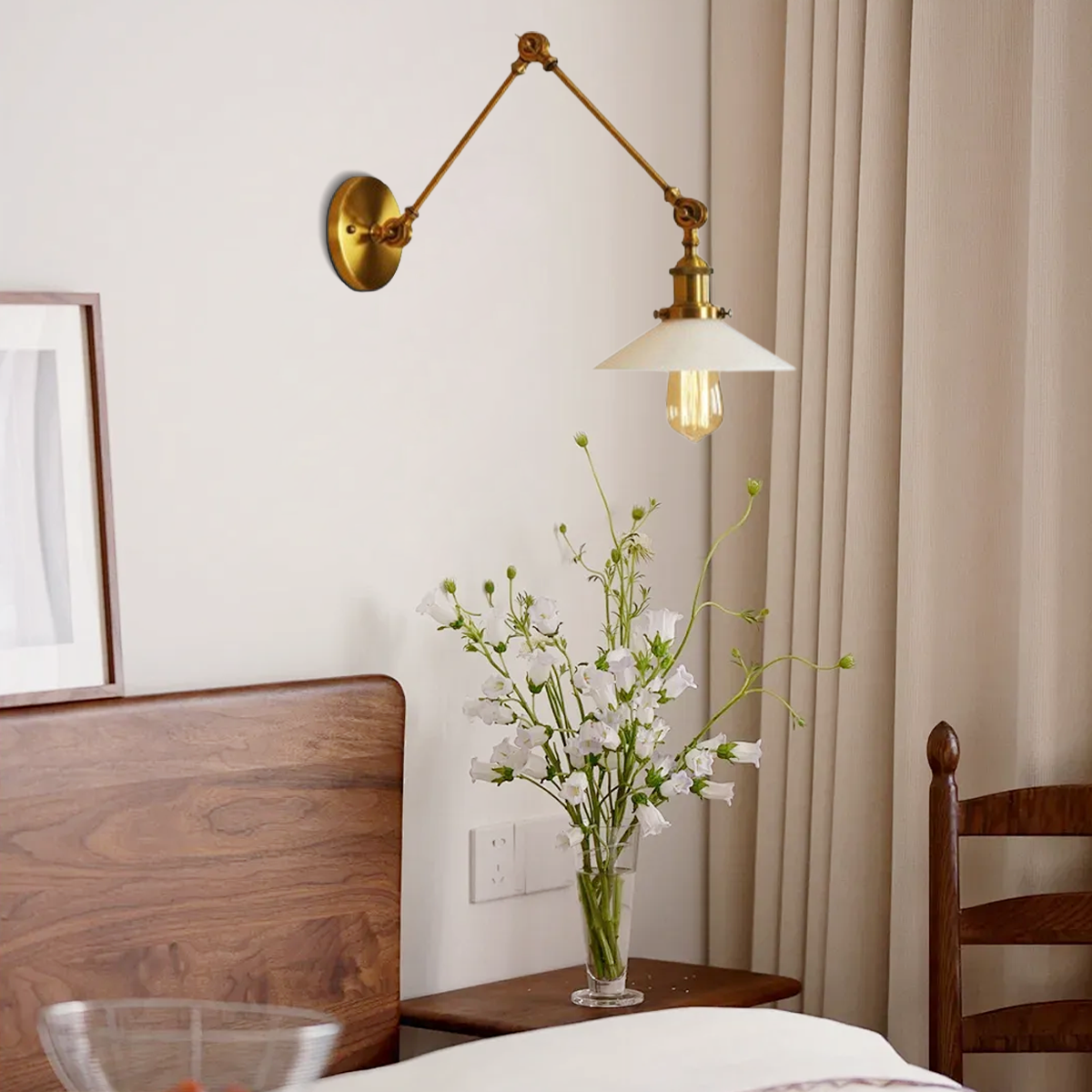 Retro Wandleuchte LED Lampenschirm Metall Wohn/Schlafzimmer