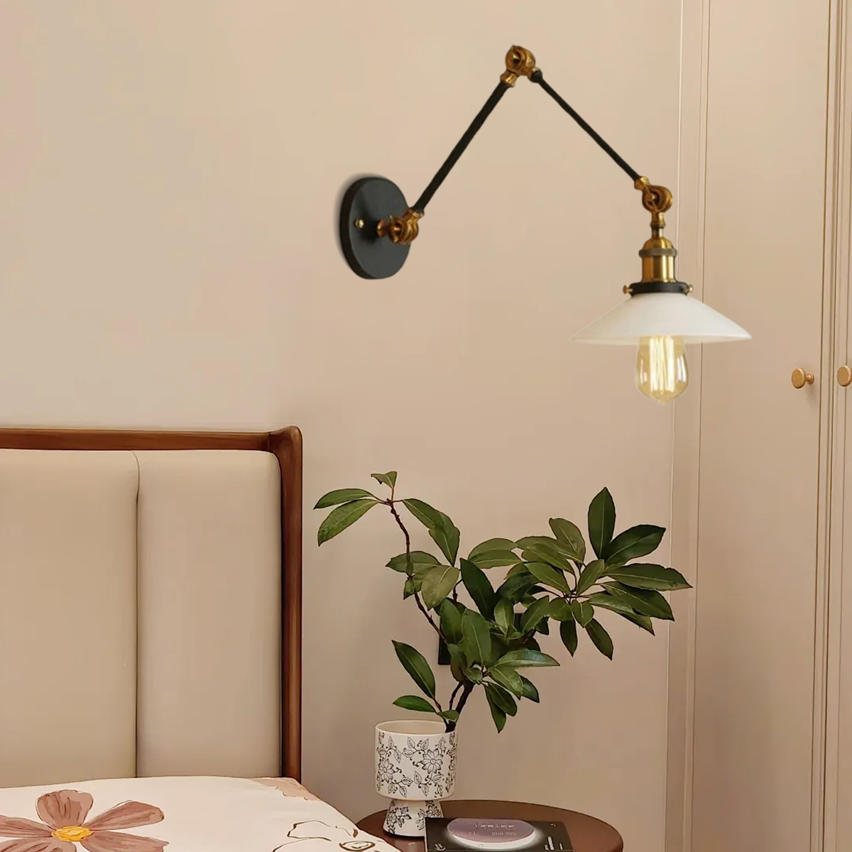  Retro Wandleuchte LED Lampenschirm Metall Wohn/Schlafzimmer