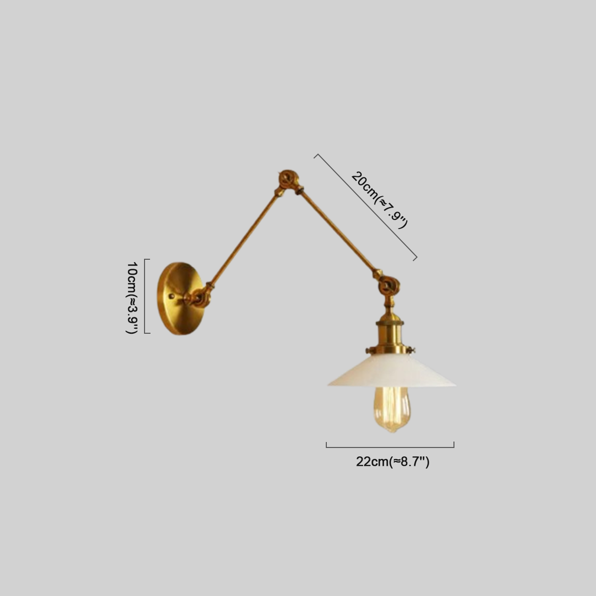  Retro Wandleuchte LED Lampenschirm Metall Wohn/Schlafzimmer