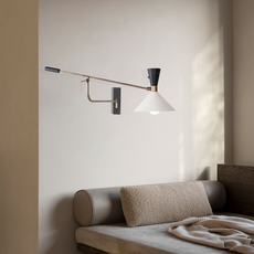Nordic Wandleuchte LED Verstellbar  Weiß Metall Schlafzimmer