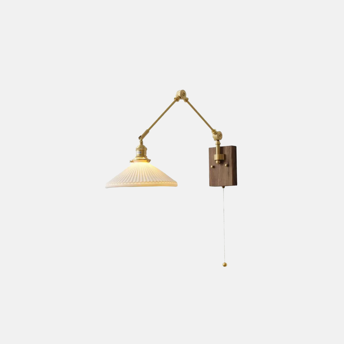Vintage Wandlampe LED Geometrisch Gold Holz Wohnzimmer