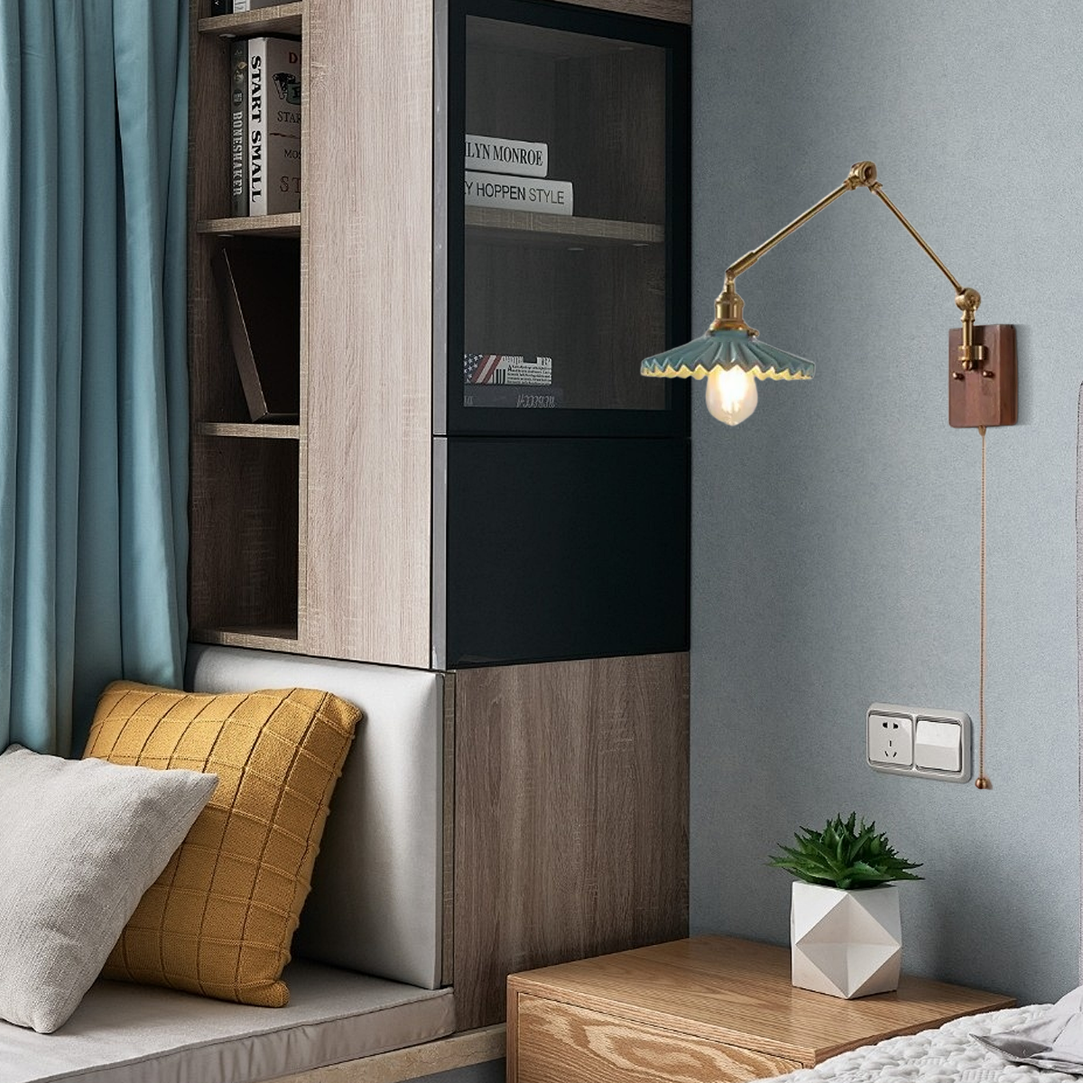 Vintage Wandlampe LED Geometrisch Gold Metall Wohnzimmer