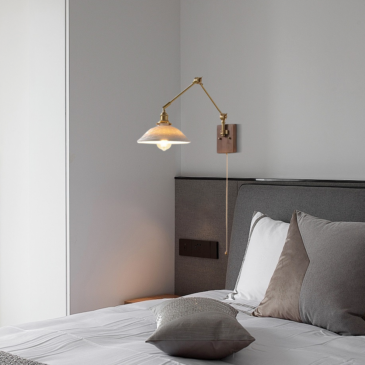 Vintage Wandlampe LED Geometrisch Gold Metall Wohnzimmer