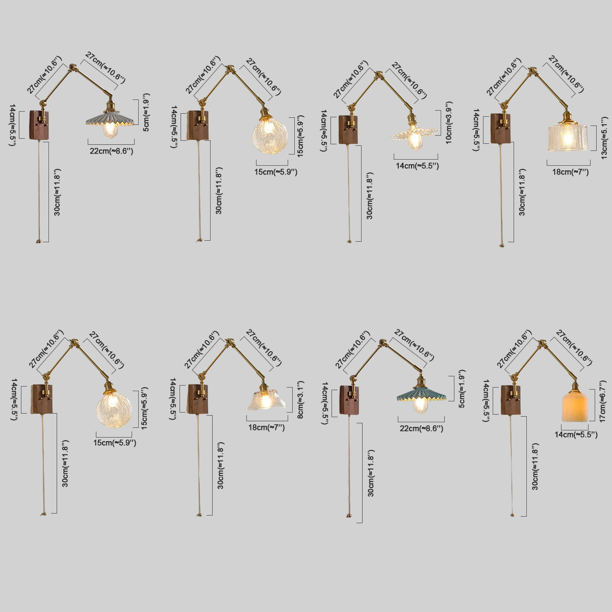 Vintage Wandlampe LED Geometrisch Gold Metall Wohnzimmer