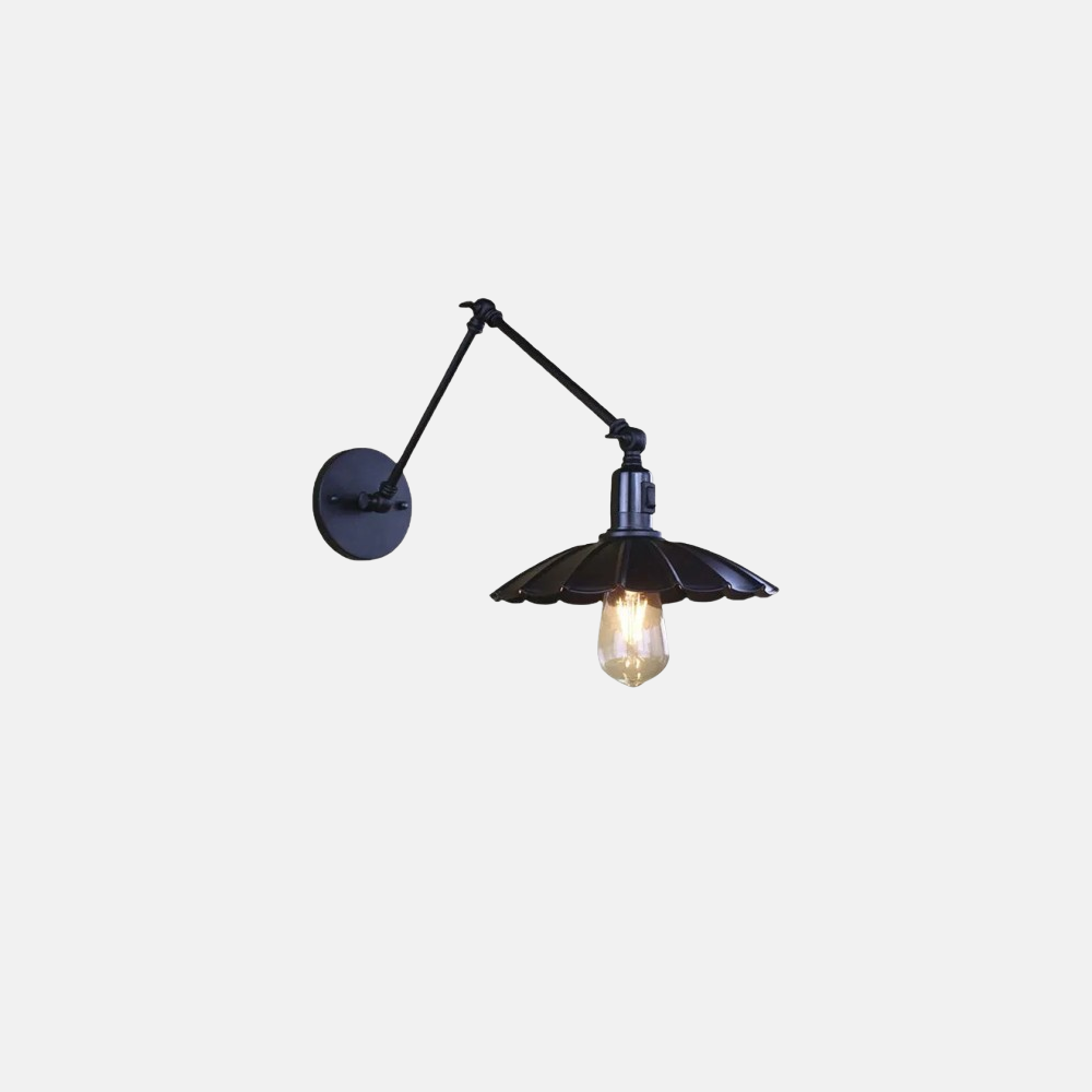 Industriell Wandlampe Metall Schwarz Badezimmer