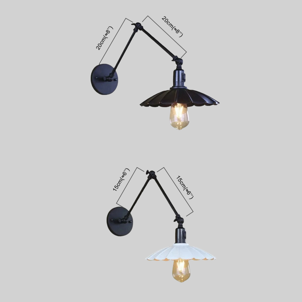 Industriell Wandlampe Metall Schwarz Badezimmer