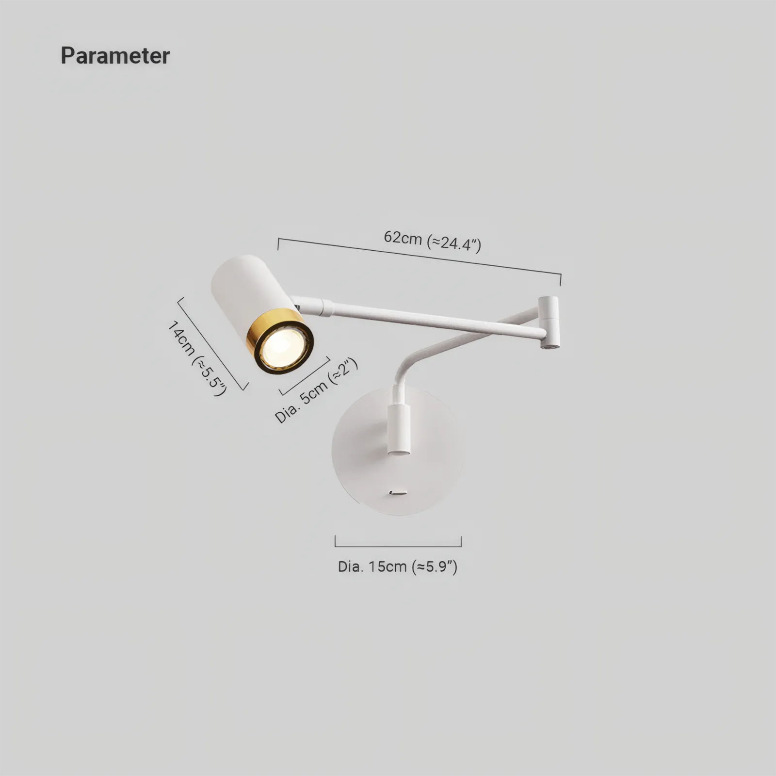 Minimalistisch Wandlampe Metall Weiß Schlafzimmer