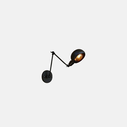 Industriell Wandleuchte LED Metall Kuppel Schwarz Wohnzimmer