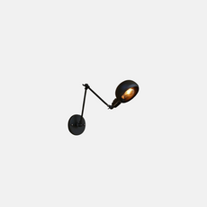 Industriell Wandleuchte LED Metall Kuppel Schwarz Wohnzimmer