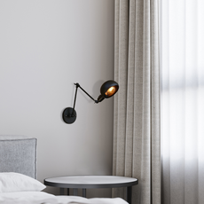 Industriell Wandleuchte LED Metall Kuppel Schwarz Wohnzimmer